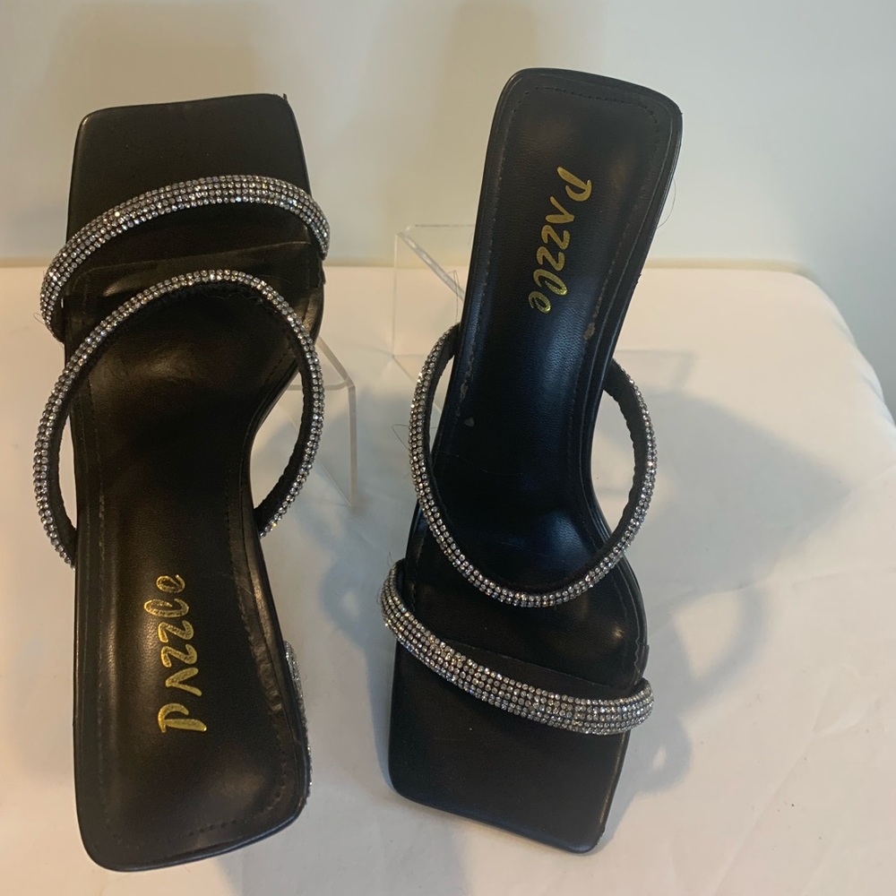 Black Rhinestone Heels